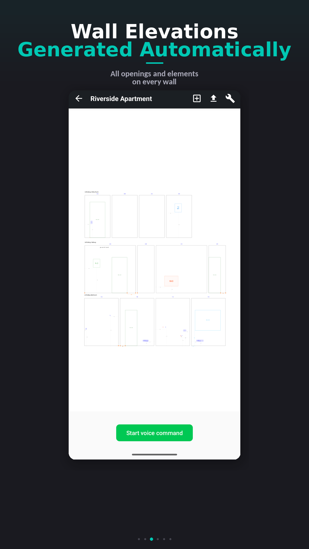 Automatic wall elevations with openings and elements